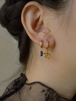 Gabi The Label EARRINGS MIRAGE Huggies - Royal Blue *18K Gold-plated
