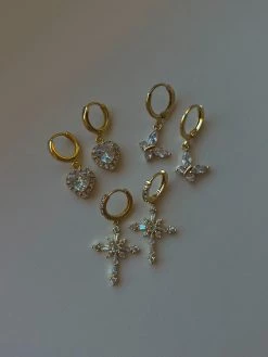 Gabi The Label My Heart Is Full Diamond Heart Huggies EARRINGS