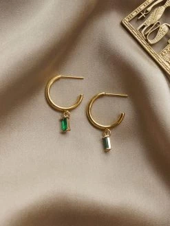Gabi The Label ILLUMINATE Hoops - Emerald Green *18K Gold-plated EARRINGS
