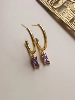 Gabi The Label EARRINGS ILLUMINATE Hoops - Royal Purple *18K Gold-plated
