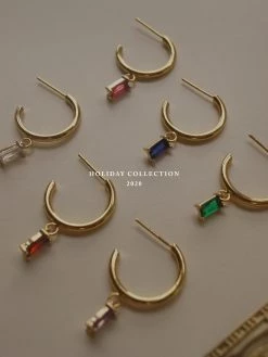 Gabi The Label EARRINGS ILLUMINATE Hoops - Royal Purple *18K Gold-plated