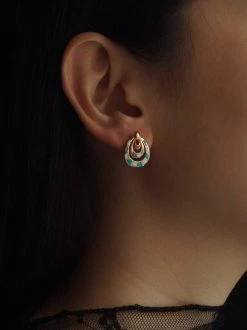 Gabi The Label IREN Earrings - Turqoise & White *Gold-plated // GABI EXCLUSIVE