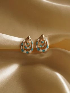 Gabi The Label IREN Earrings - Turqoise & White *Gold-plated // GABI EXCLUSIVE