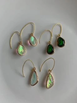 Gabi The Label Iridescent Earrings - Teardrop/Green