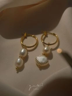 Gabi The Label EARRINGS Island Pearl Hoops *18K Gold-plated