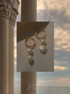 Gabi The Label EARRINGS Island Pearl Hoops *18K Gold-plated