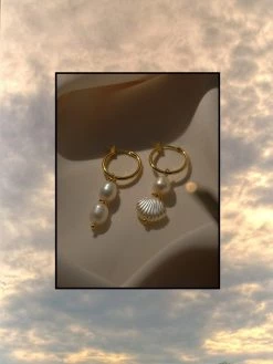 Gabi The Label EARRINGS Island Pearl Hoops *18K Gold-plated