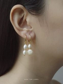Gabi The Label EARRINGS Island Pearl Hoops *18K Gold-plated