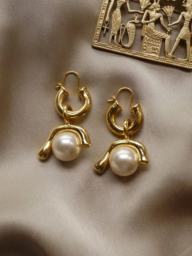 Gabi The Label Leta Pearl Earrings *18k Gold-plated