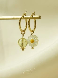 Gabi The Label Mismatched Petite Daisy Hoops EARRINGS