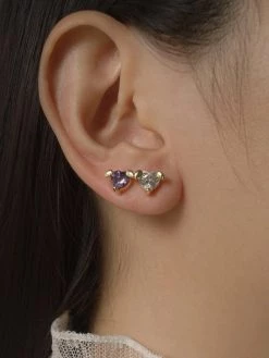 Gabi The Label LOVE Earstuds - Purple *Gold-plated EARRINGS