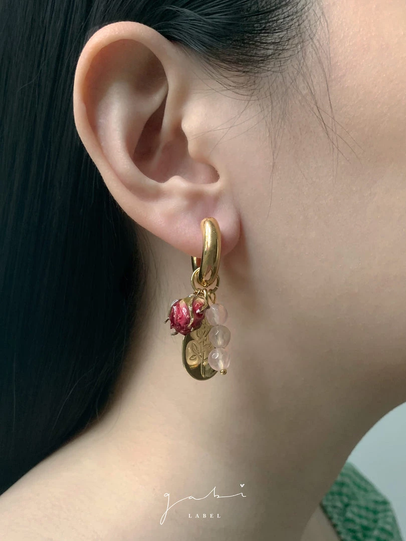 Gabi The Label A Love Letter Of Roses Chunky Hoop Earrings