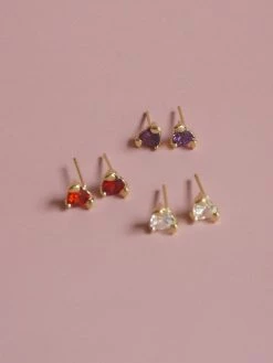 Gabi The Label LOVE Earstuds - Purple *Gold-plated EARRINGS