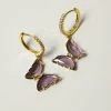Gabi The Label Loveday Butterfly Hoops - Purple *14k Gold-plated [ Huggies ]