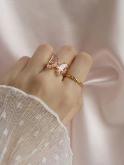 Gabi The Label LOVEDAY Butterfly Ring - Pink *Gold-plated [ Butterflies ]