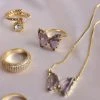 Gabi The Label LOVEDAY Butterfly Ring - Purple *Gold-plated