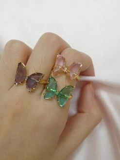Gabi The Label LOVEDAY Butterfly Ring - Purple *Gold-plated