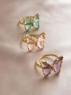 Gabi The Label LOVEDAY Butterfly Ring - Pink *Gold-plated [ Butterflies ]