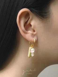 Gabi The Label Rose Matcha Hoop Earrings