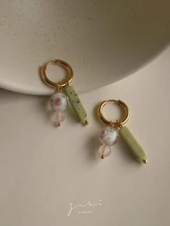 Gabi The Label Rose Matcha Hoop Earrings