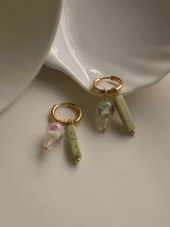 Gabi The Label Rose Matcha Hoop Earrings
