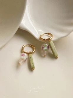 Gabi The Label Rose Matcha Hoop Earrings
