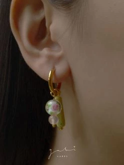 Gabi The Label Rose Matcha Hoop Earrings