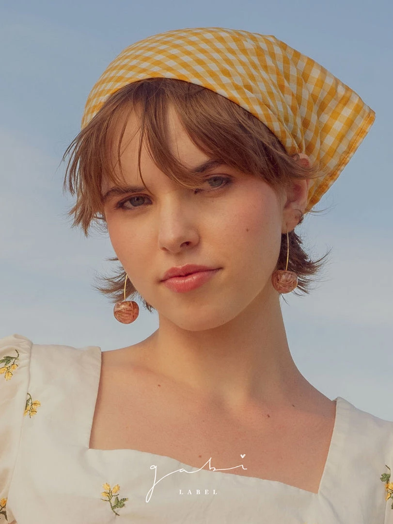 Gabi The Label MIKA Floral Cherry Earrings - Clear Pink *Gold-plated Stems