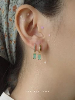 Gabi The Label EARRINGS DREAM Huggies - Mint Crush *18K Gold-plated