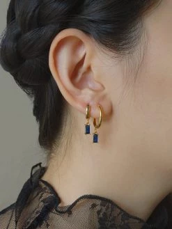Gabi The Label EARRINGS ILLUMINATE Hoops - Royal Blue *18K Gold-plated