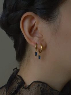 Gabi The Label EARRINGS ILLUMINATE Hoops - Royal Blue *18K Gold-plated
