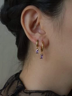 Gabi The Label EARRINGS ILLUMINATE Hoops - Royal Purple *18K Gold-plated