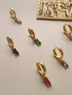 Gabi The Label EARRINGS MIRAGE Huggies - Emerald Green *18K Gold-plated