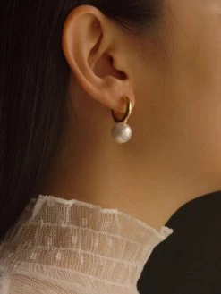 Gabi The Label Moria Pearl Earrings *18k Gold-plated