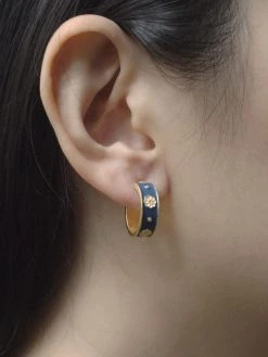 Gabi The Label Flower Motif Matte Hoops *S925 Ear-posts EARRINGS