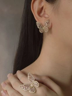 Gabi The Label OAHU Butterfly Earrings - Pink *Gold-plated S925 Earposts