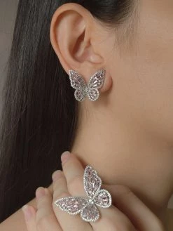 Gabi The Label OAHU Ring - Silver/Pink *Platinum-plated [ Butterflies ]