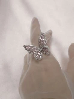 Gabi The Label OAHU Ring - Silver/Pink *Platinum-plated [ Butterflies ]