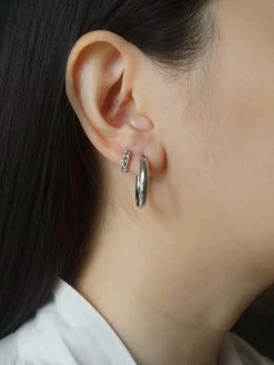 Gabi The Label [ Hoops ] The Omega Hoops - Silver *Platinum-plated