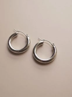 Gabi The Label [ Hoops ] The Omega Hoops - Silver *Platinum-plated