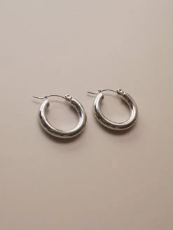 Gabi The Label [ Hoops ] The Omega Hoops - Silver *Platinum-plated