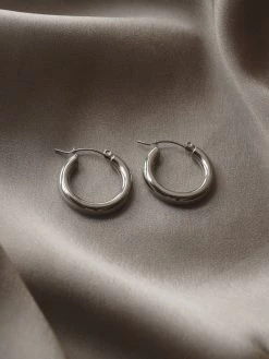 Gabi The Label [ Hoops ] The Omega Hoops - Silver *Platinum-plated