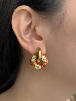 Gabi The Label EARRINGS Donut Hoops - Cloisonne Burnt Orange