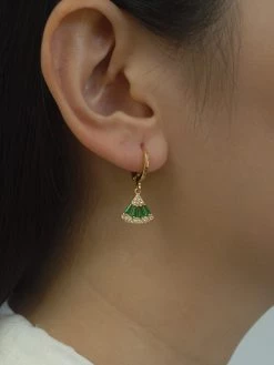 Gabi The Label Origami Earrings - Green *18K Gold-plated