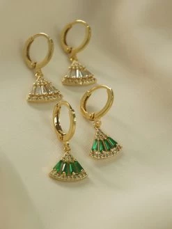 Gabi The Label Origami Earrings - Green *18K Gold-plated