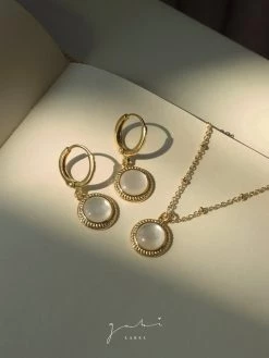 Gabi The Label EARRINGS Round Shell Pendant Huggies