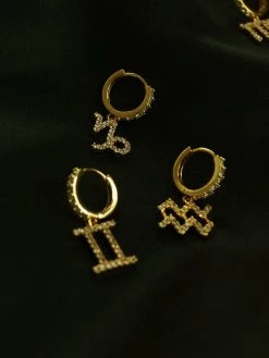 Gabi The Label Pavé Sparkle Horoscope Huggies *18k Gold-plated EARRINGS