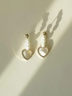 Gabi The Label Shell Heart With Pearl Earrings