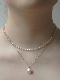 Gabi The Label Pearl Layered Necklace