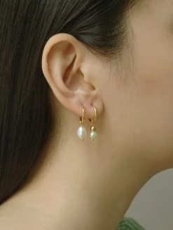 Gabi The Label EARRINGS Little Pearls Mismatched Hoops